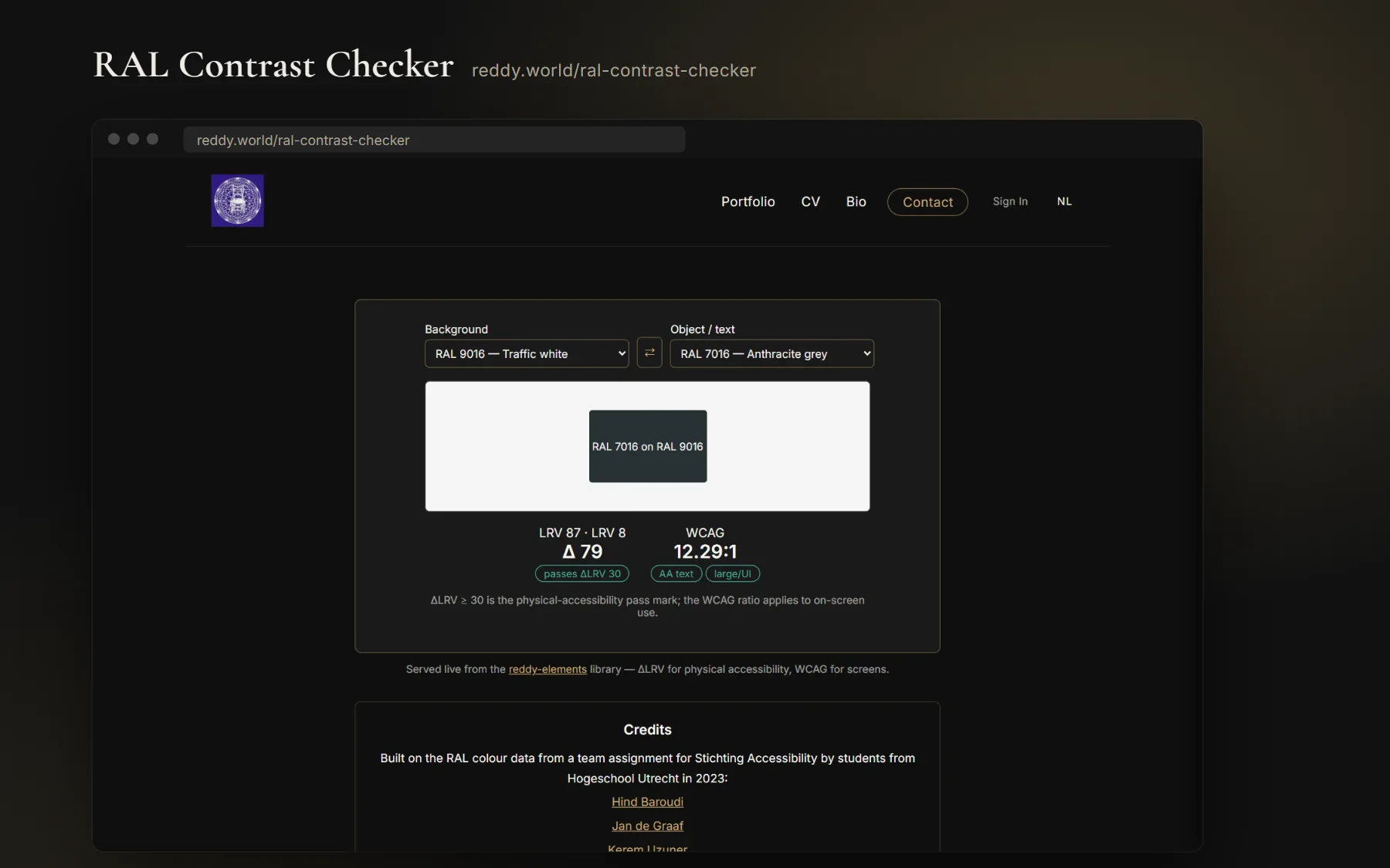 RAL Contrast Checker